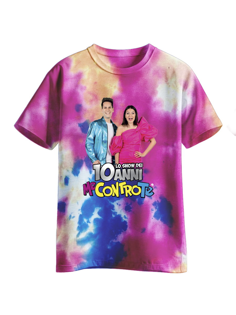 T-Shirt Tie Dye "Me Contro Te - Lo Show dei 10 anni" - var fucsia