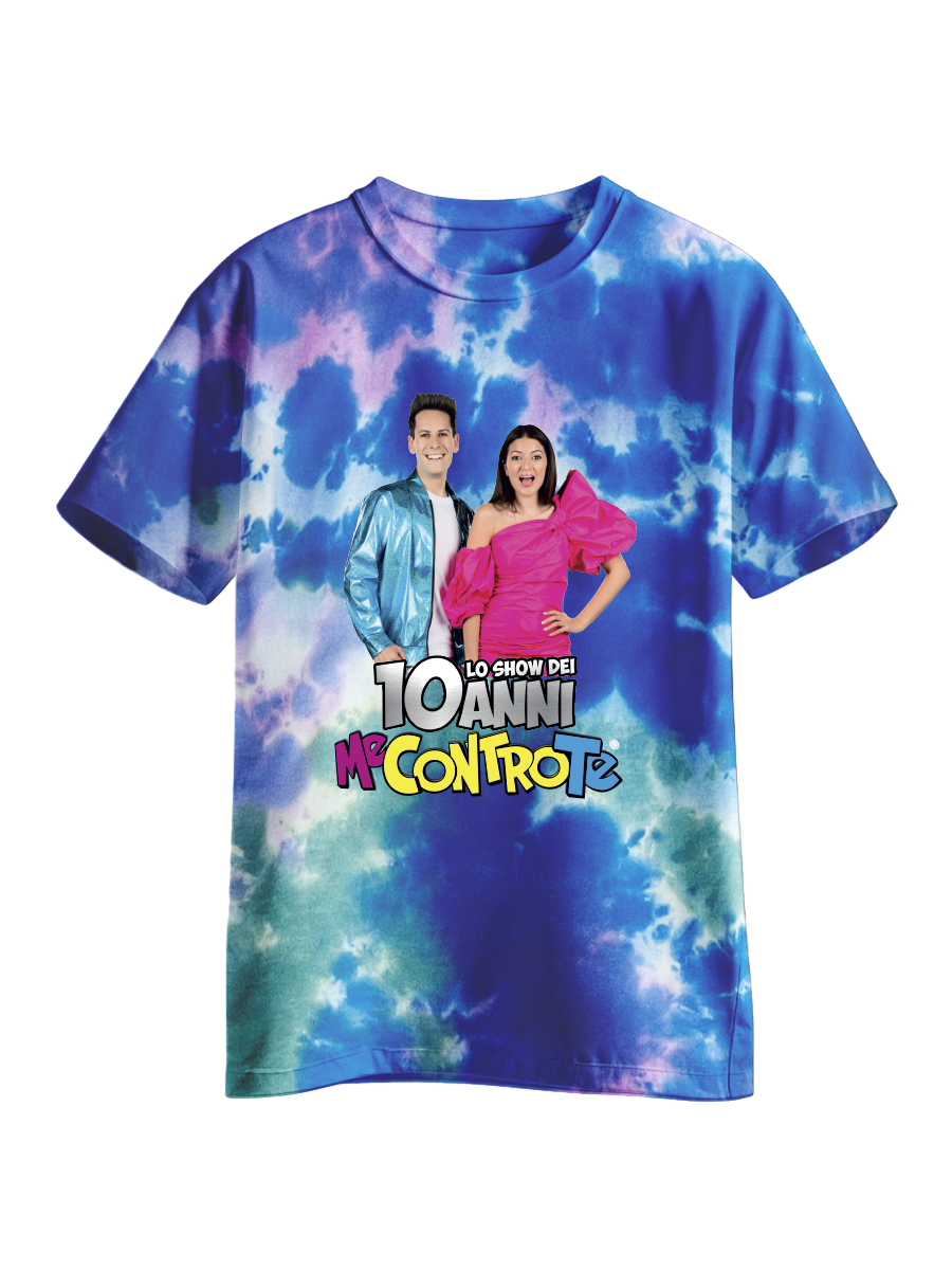 T-Shirt Tie Dye "Me Contro Te - Lo Show dei 10 anni" - var blu